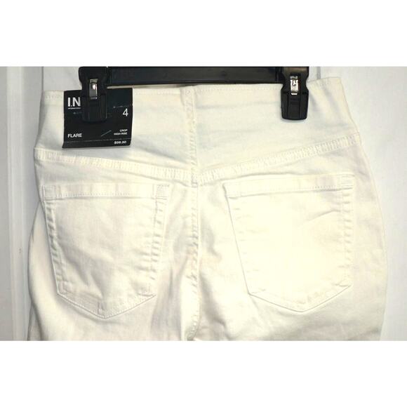 I.N.C Women's High Rise Pull On Flared Cropped Jeans in Bright White 4 $60 - Picture 4 of 4